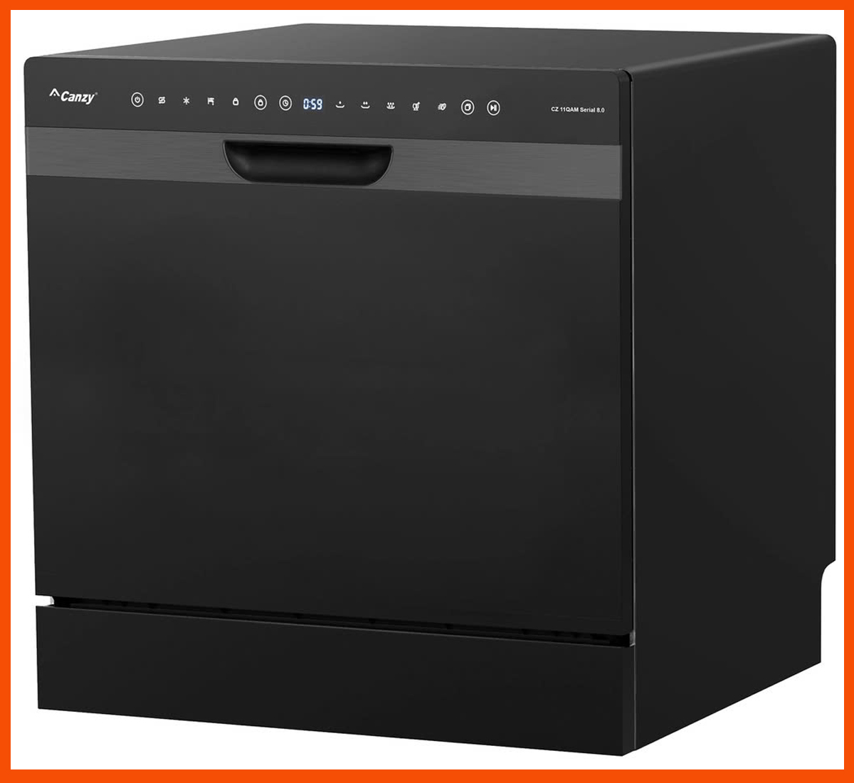 Canzy 11QAM – máy rửa bát thông minh, thiết kế đen kính hiện đại