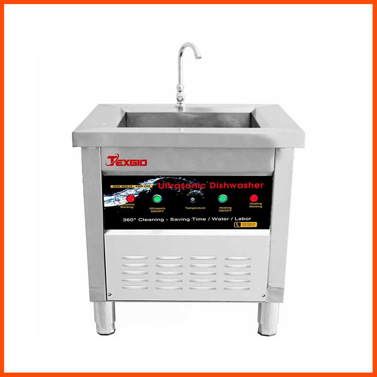 Máy rửa bát công nghiệp siêu âm Texgio TGU 800SS nhập khẩu chính hãng