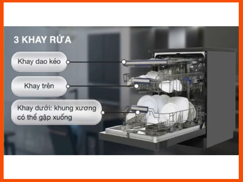 Máy rửa bát Hafele HDW-F6051S thiết kế độc lập, dung tích 15 bộ