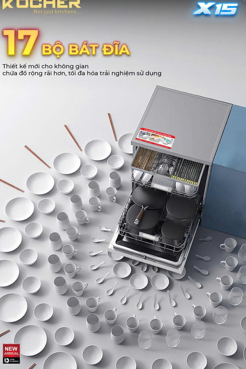 Khoang máy Inox 304 chống gỉ, bảng điều khiển cảm ứng tiếng Việt