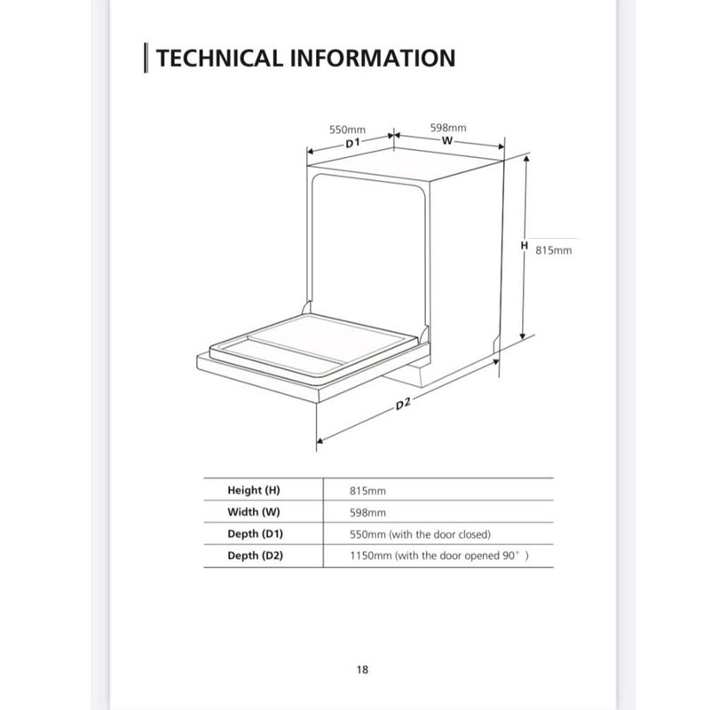 Thông Số Kỹ Thuật Máy Rửa Chén Âm Tủ KAFF KF-BISW12