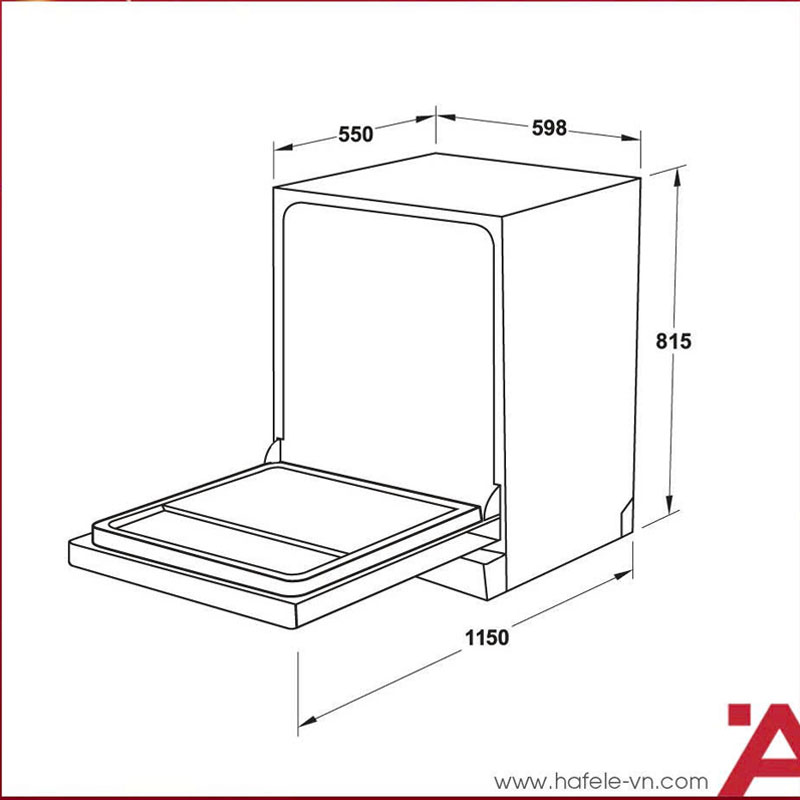 Thông số kỹ thuật chi tiết máy rửa chén Hafele HDW-FI60AB 538.21.330 chính hãng
