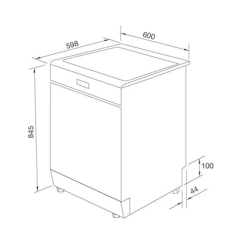 Máy rửa chén WQP12-J7223A E5 kích thước tiêu chuẩn phù hợp mọi gian bếp