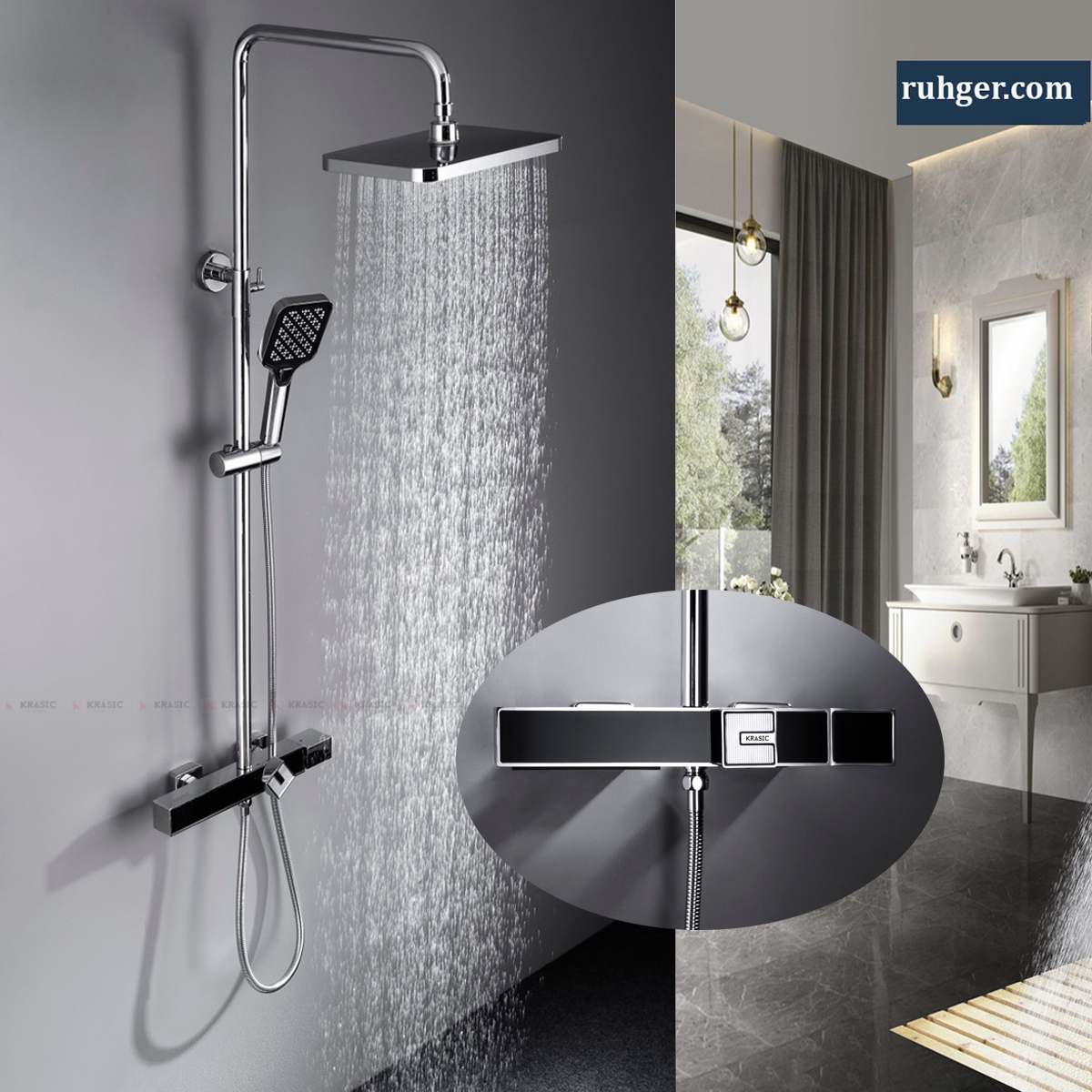 Sen cây KRASIC K06007 chính hãng, sen tắm đứng nóng lạnh cao cấp