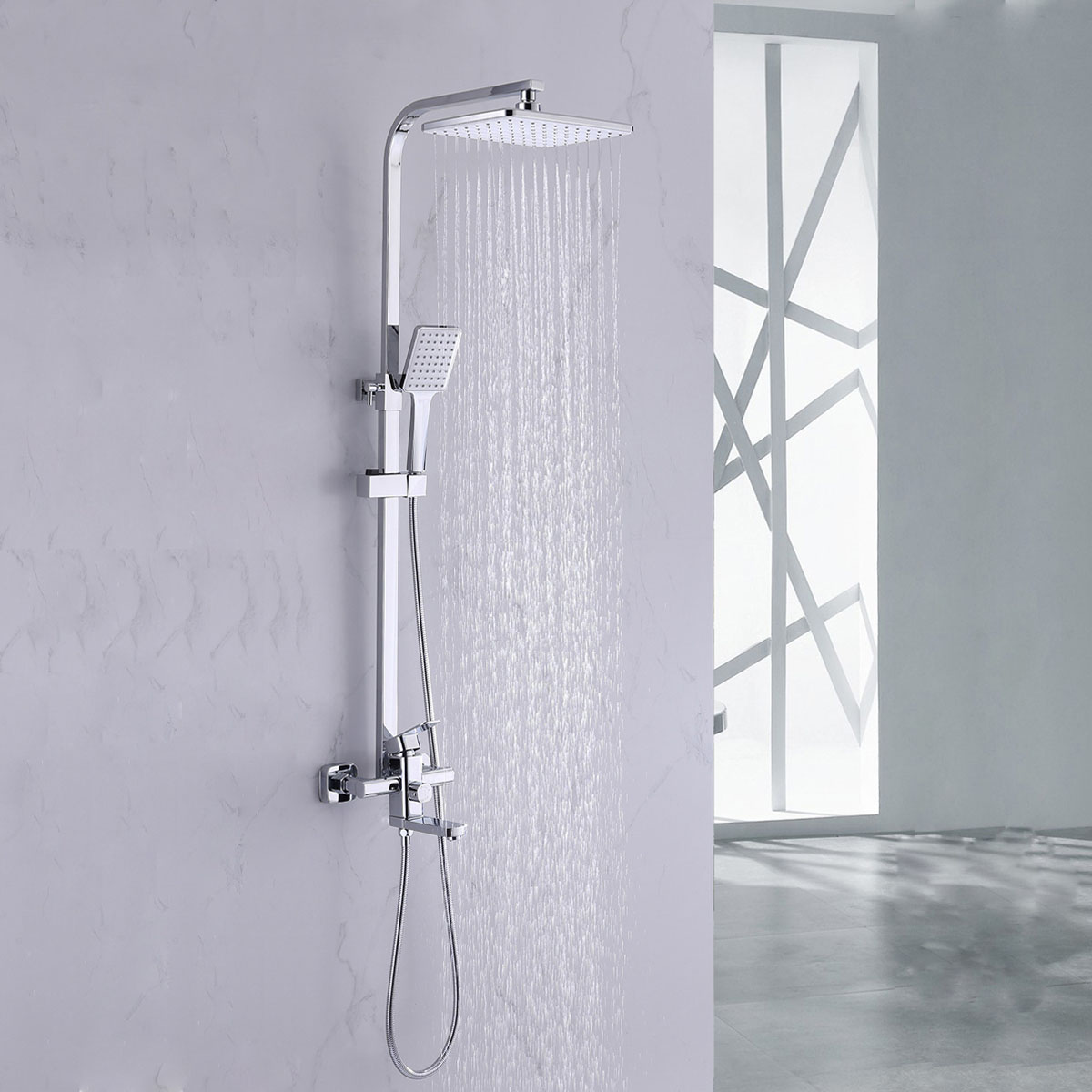 Sen cây tắm đồng vuông SC115 Plus – Chất liệu đồng cao cấp, áp lực nước mạnh, chống gỉ sét