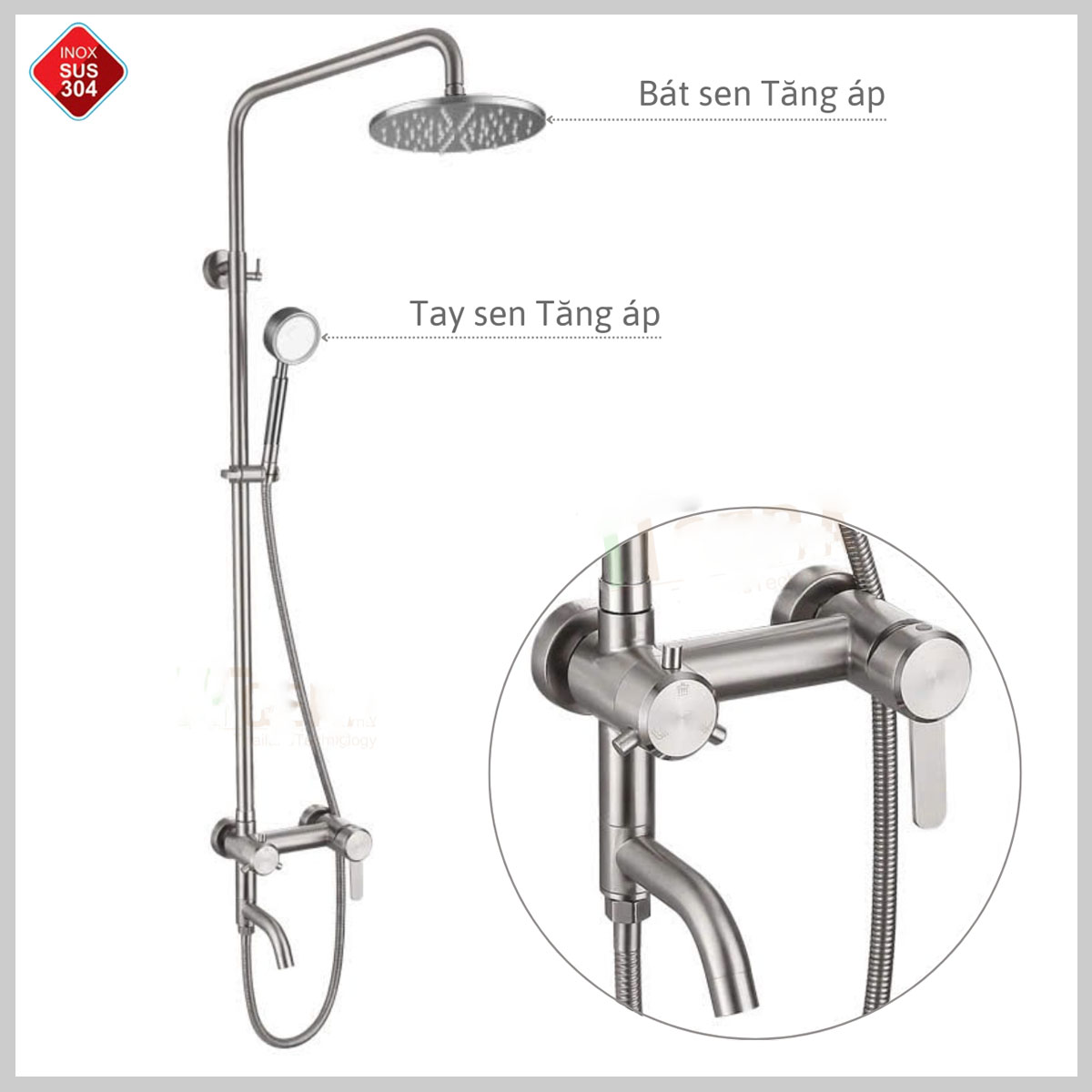 Sen tắm inox 304 CB183 – chống gỉ, sáng bóng, điều chỉnh nhiệt độ linh hoạt