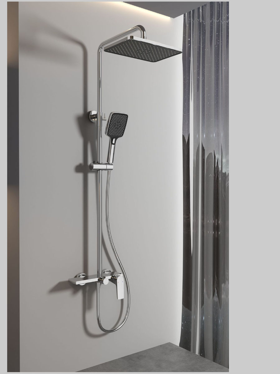 Vòi sen tắm CB21 mạ chrome 5 lớp – cartridge siêu bền, điều chỉnh nhiệt độ linh hoạt