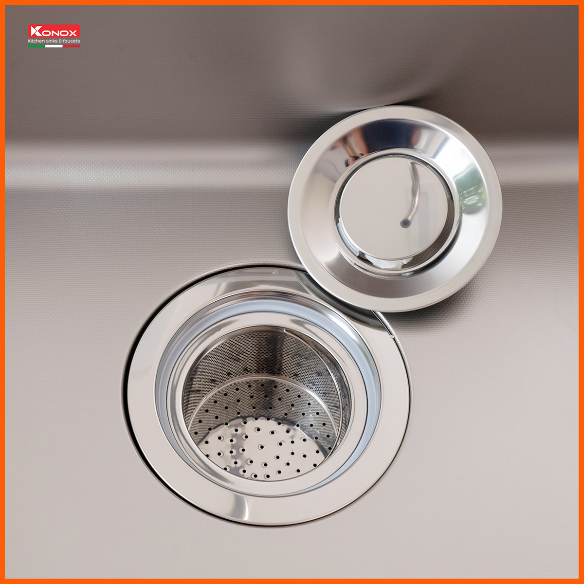 Siphon thoát nước thế hệ mới chống mùi, chống trào ngược của Chậu Rửa Bát KONOX KN8347SU Dekor