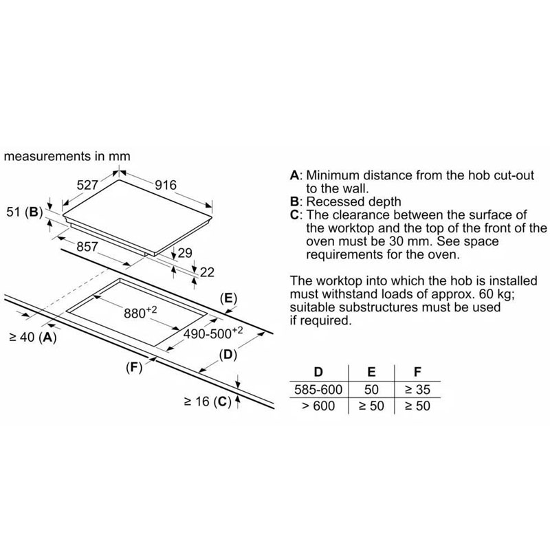 Thiết kế ComfortProfile viền kim loại sang trọng của bếp từ Bosch PXV975DC1E