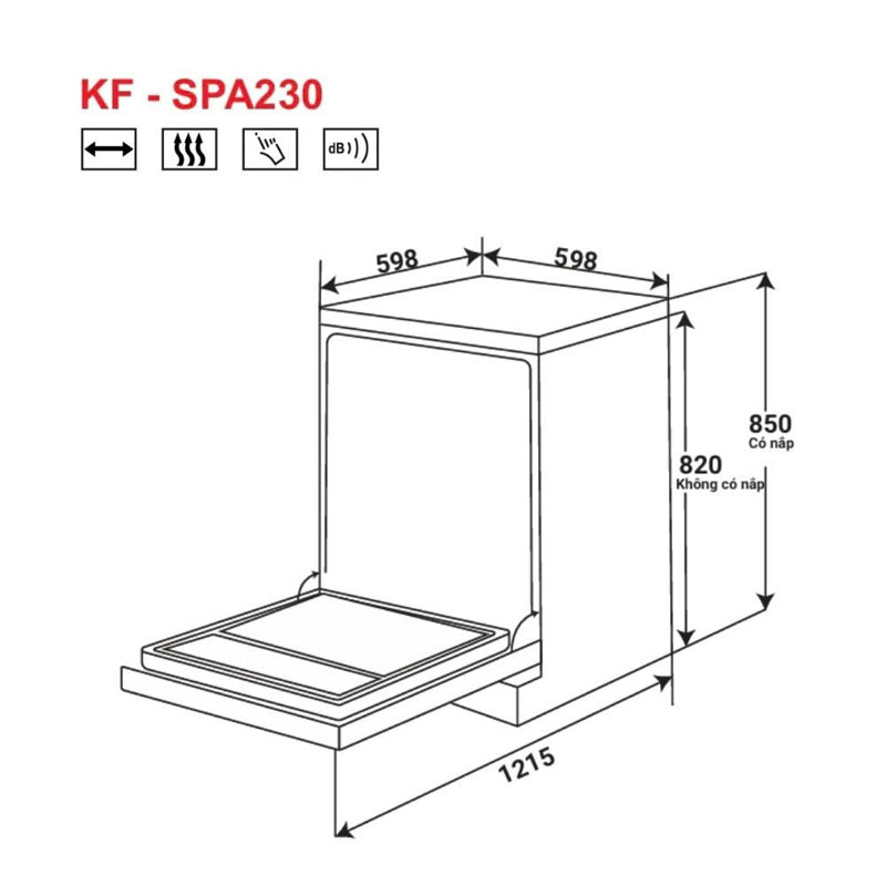 Thông Số Kỹ Thuật Máy Rửa Chén KAFF KF-SPA230