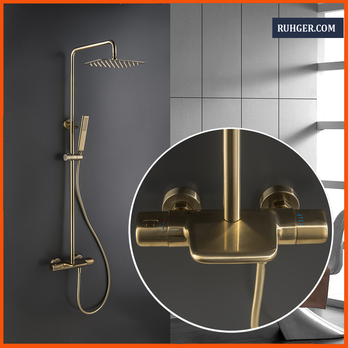 Vòi sen tắm nhiệt độ KB4920 màu vàng cao cấp chính hãng