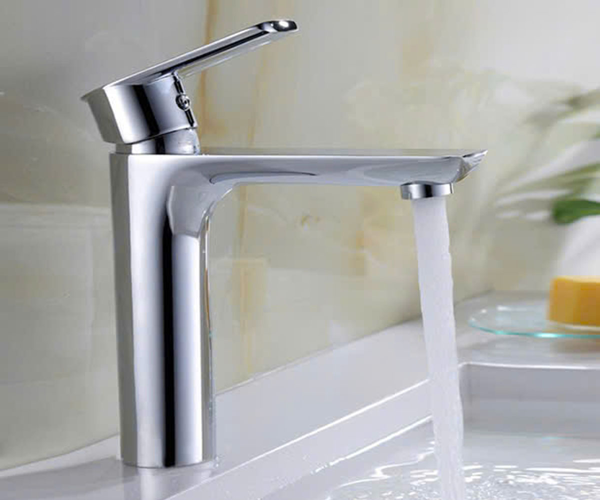 Vòi lavabo tròn sang trọng , thiết kế hiện đại, nước nóng lạnh