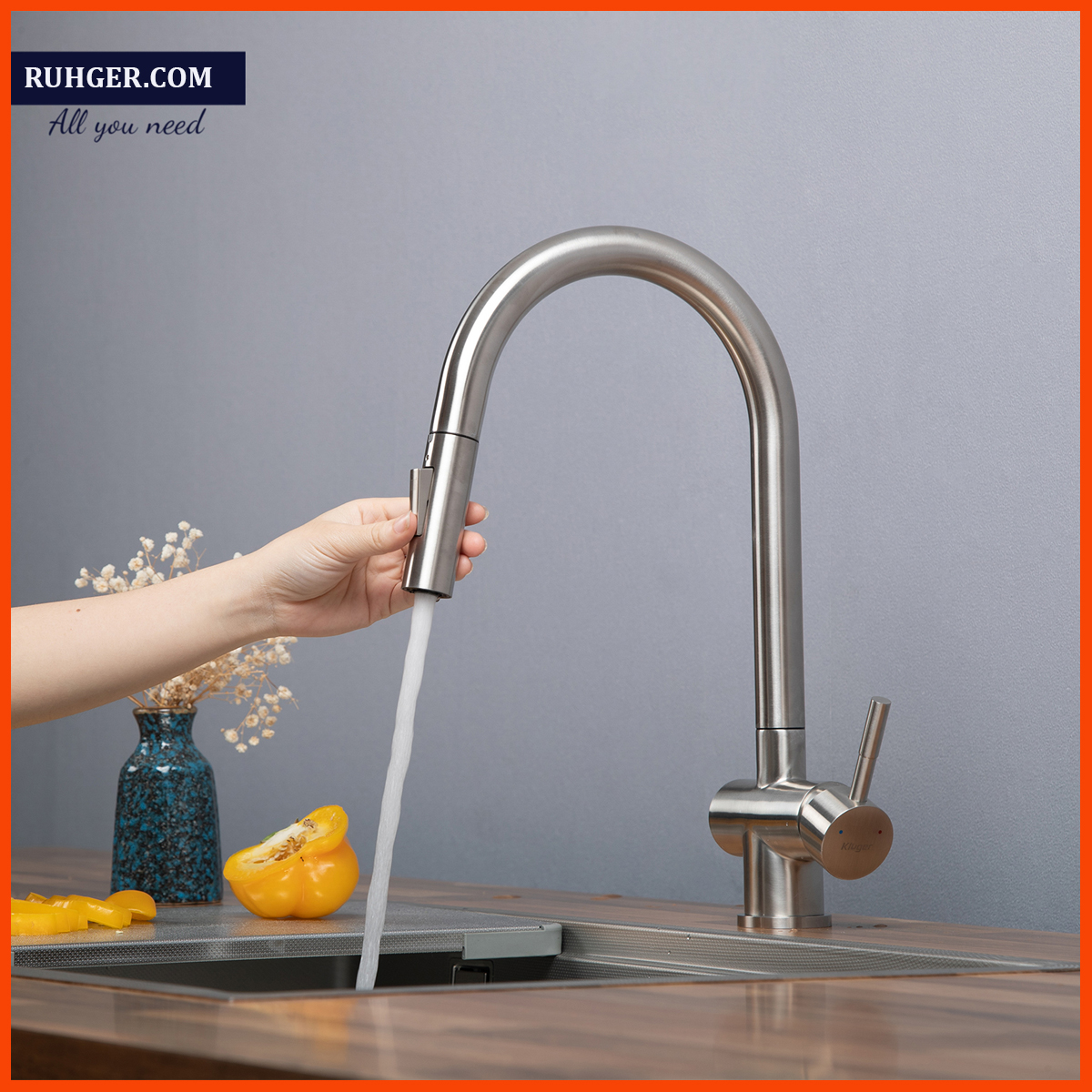 Vòi rửa bát Kluger KLF0008S chính hãng xoay 360 độ