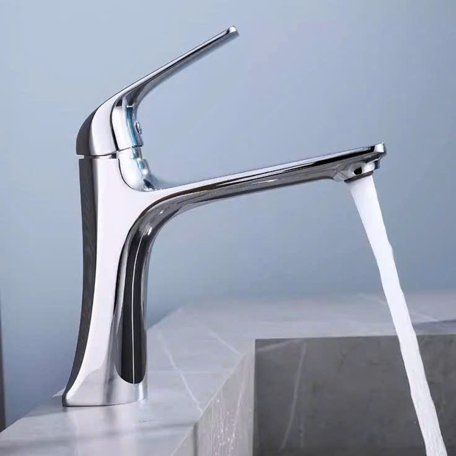 Vòi rửa mặt lavabo – Chất liệu đồng mạ Chrome 3 lớp sáng bóng ,êm ái khi sử dụng