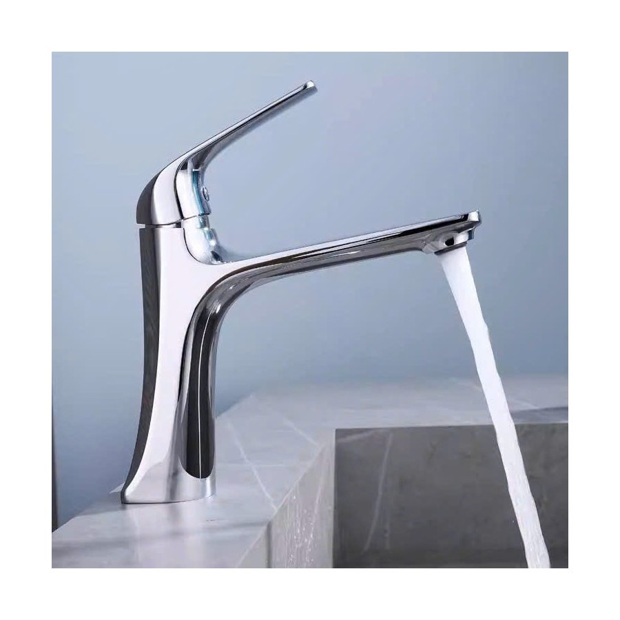 Vòi rửa mặt cao cấp mạ crom - Thiết kế sang trọng, chống gỉ sét, phù hợp phòng tắm hiện đại