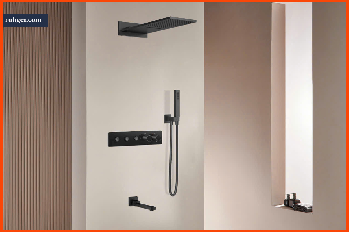 Vòi sen K06006 màu đen nhám phong cách châu Âu hiện đại