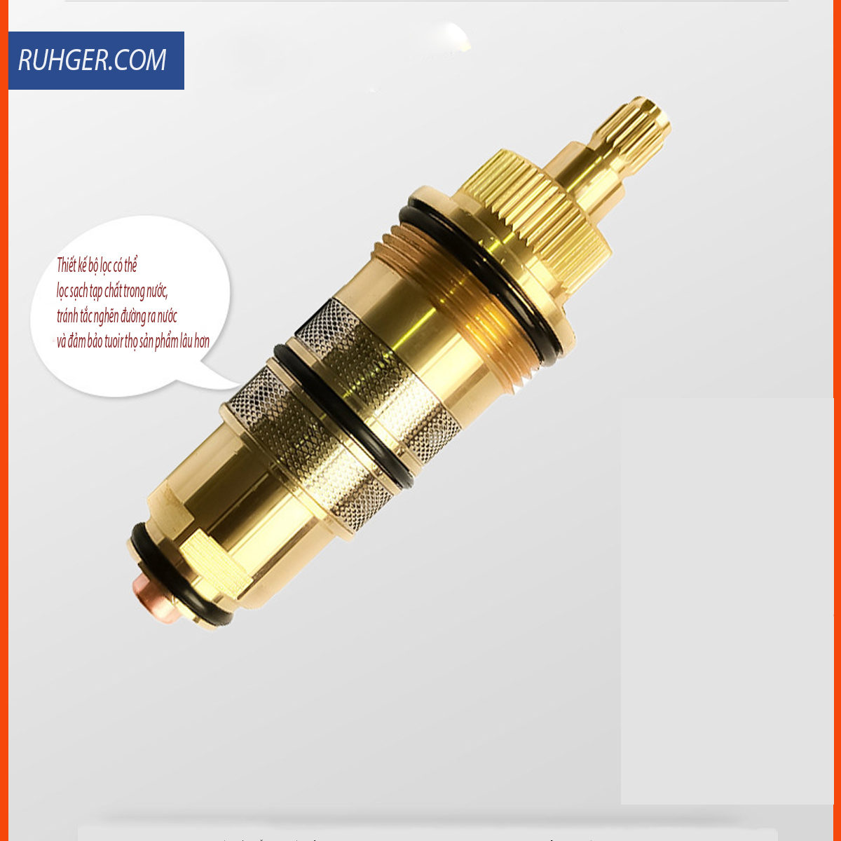 Lõi hợp kim đồng cao cấp của vòi sen KP9916, giúp chống rò rỉ nước, đảm bảo tuổi thọ lên đến 40 năm