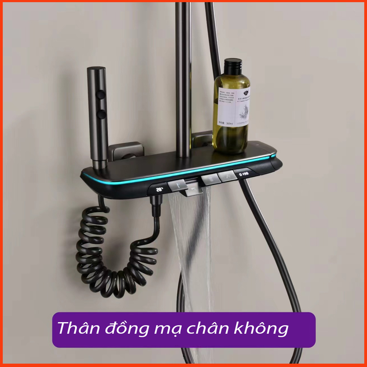 Công nghệ phun khí Air-Mix Rainshower giúp bộ sen RGL208LUX tạo dòng nước mềm mại, thư giãn tối đa