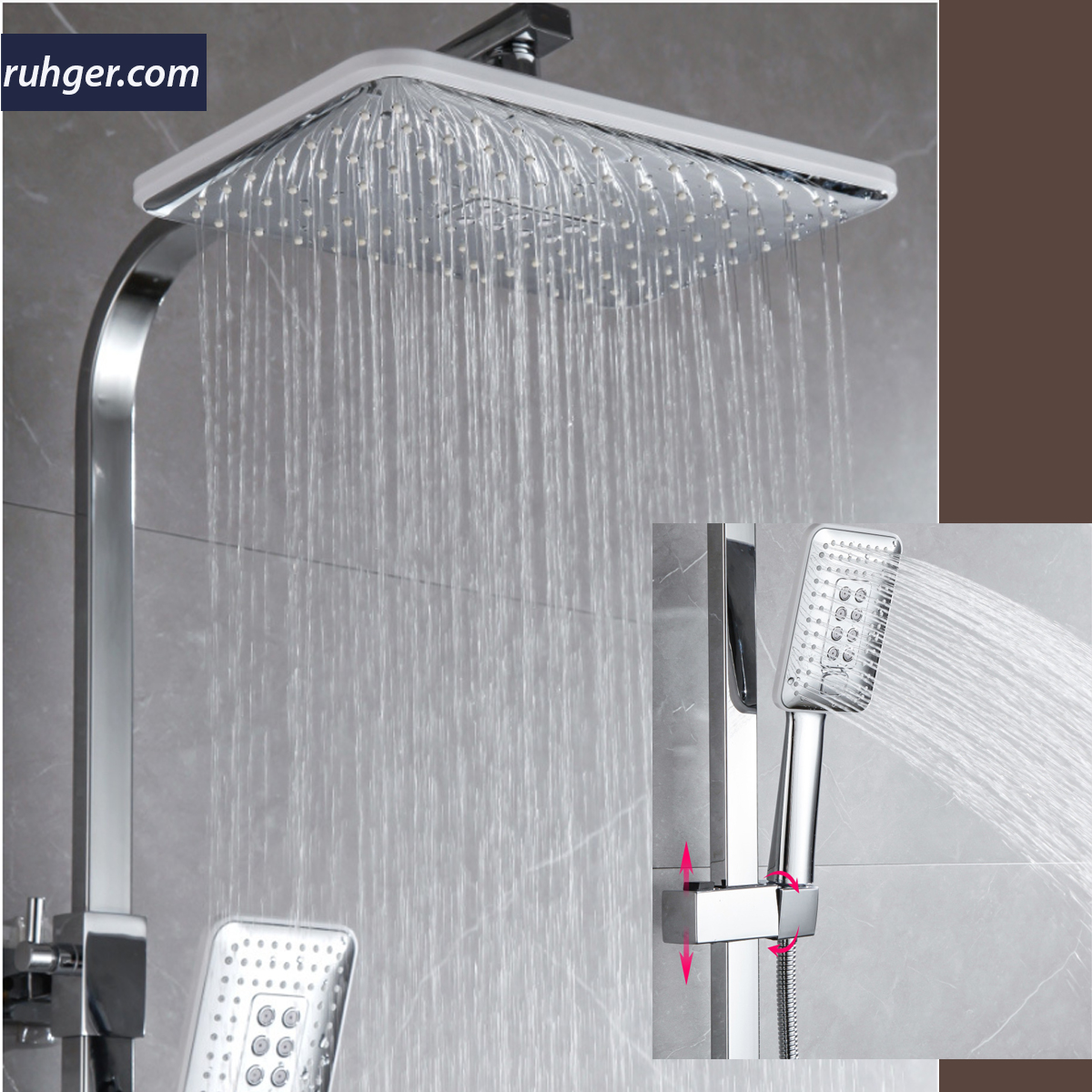 Vòi sen tắm KP-9619M tạo dòng nước chảy nhẹ nhàng, êm ái, mang đến trải nghiệm thư giãn hoàn hảo