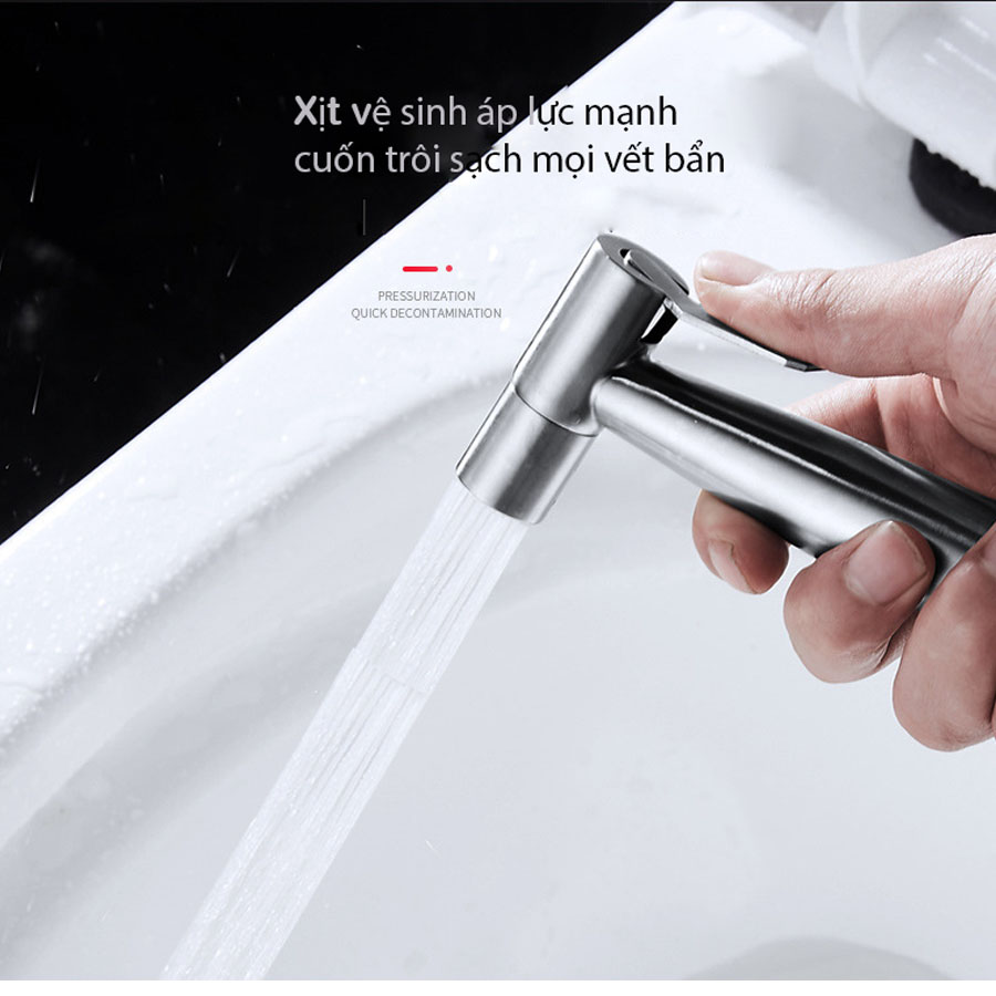 Vòi xịt vệ sinh RG30 VIP – Chất liệu inox 304 bền đẹp, chống gỉ sét, áp lực nước mạnh, dễ dàng vệ sinh