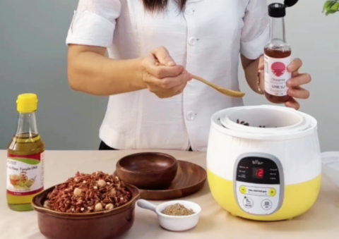 Thêm giấm mơ vào cơm gạo lứt giúp hỗ trợ tiêu hóa