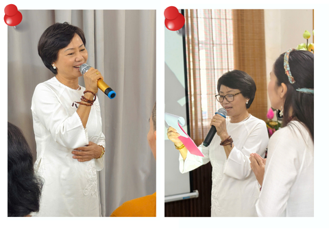 Cô Đặng Thị Thu Huyền cất giọng hát trầm ấm và đầy cảm xúc.