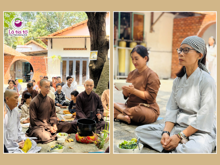 Thực hành ngồi thiền, nuôi dưỡng tâm an và dùng bữa trưa trong chánh niệm