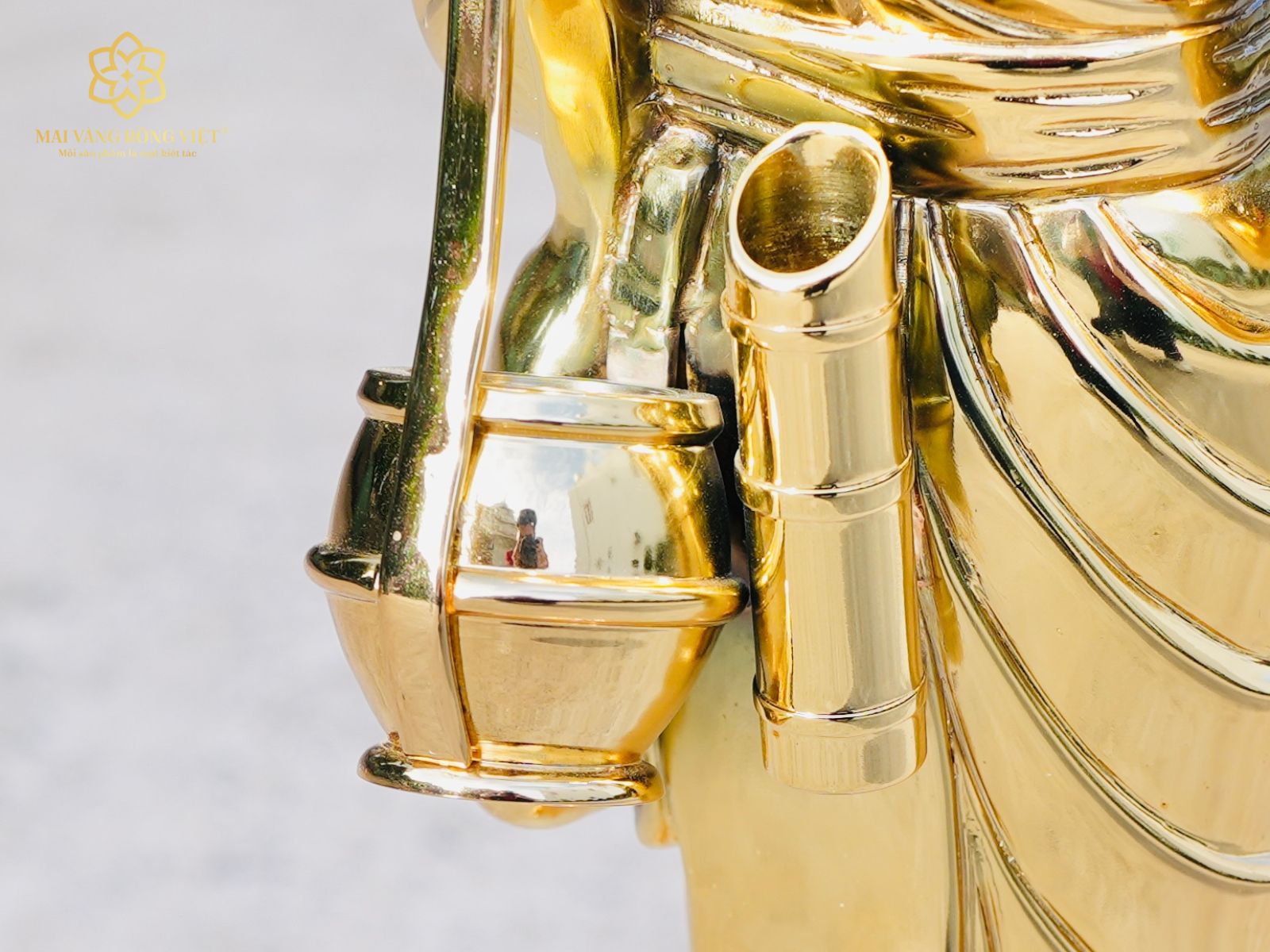 Thiết kế bình bát và ống đựng của Thánh Tăng Sivali bằng đồng mạ gold