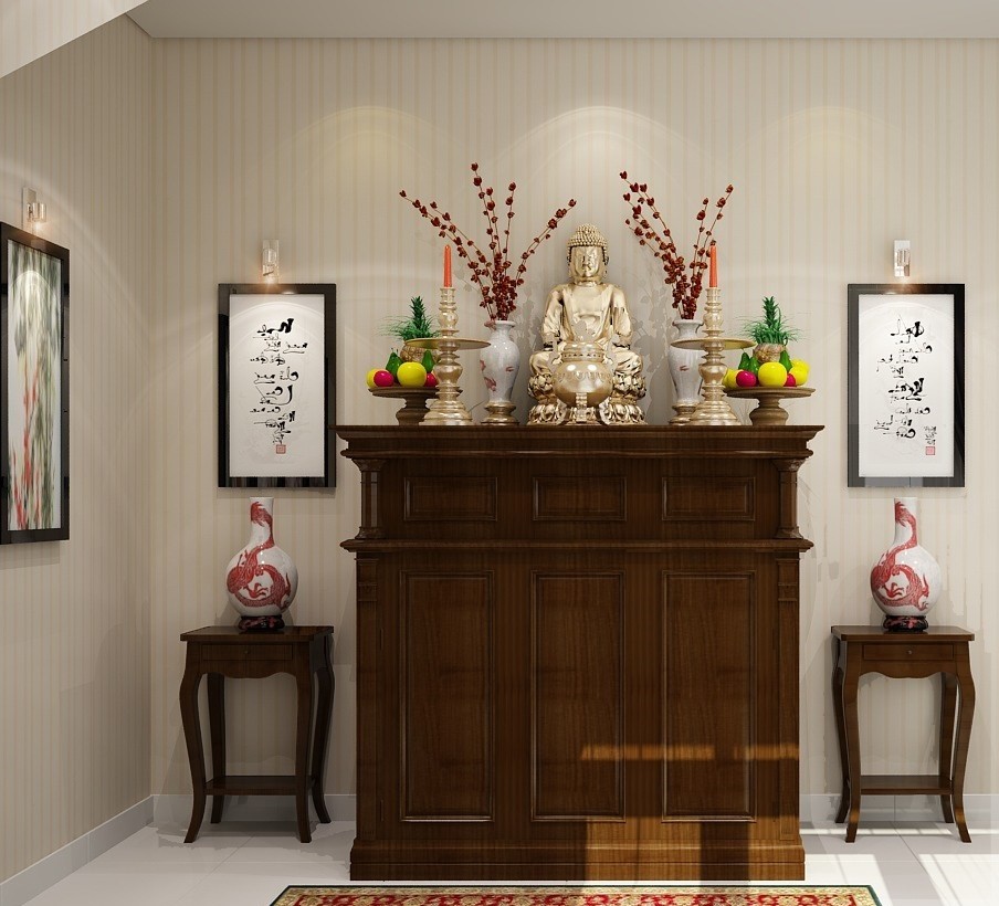 Cách đặt tượng Phật trên bàn thờ