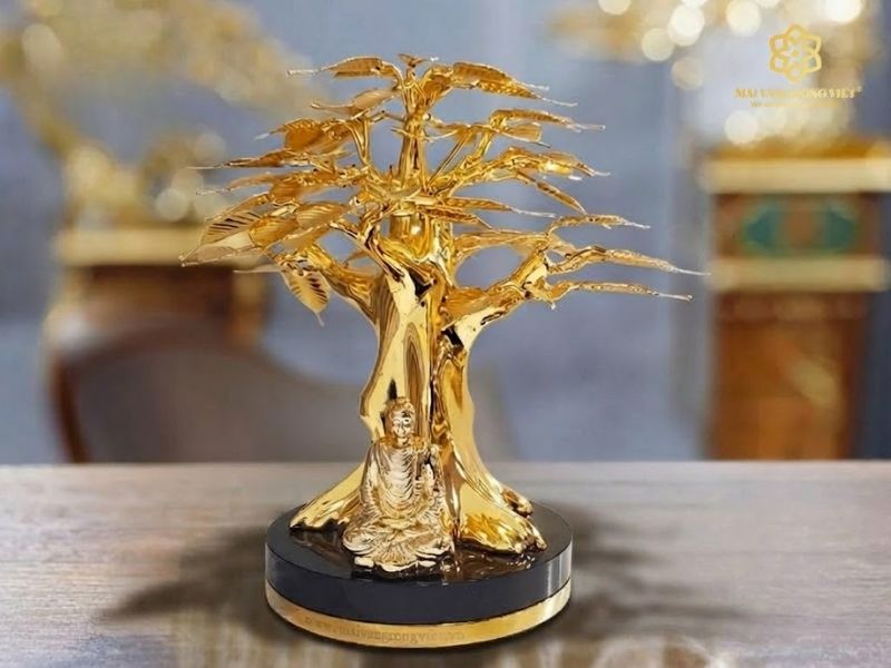 Cây bồ đề bình an mạ vàng