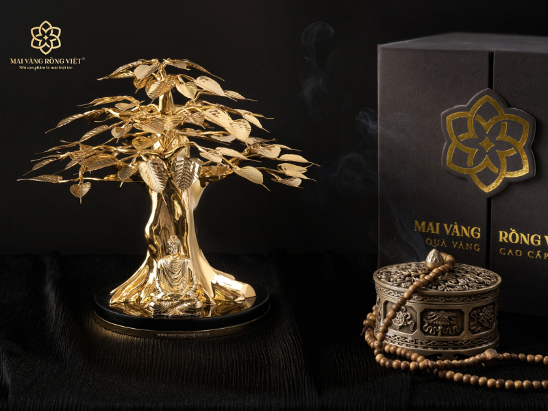 Cây bồ đề mạ vàng mang ý nghĩa phong thủy