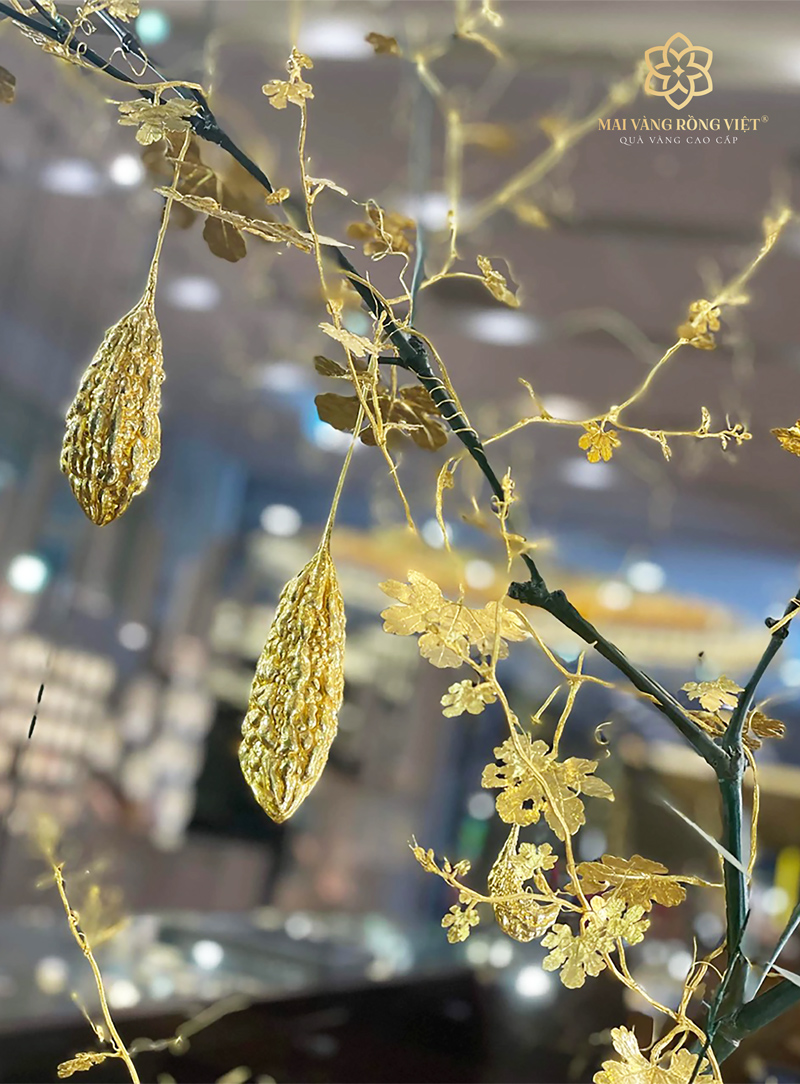 Cây Khổ Qua bằng đồng mạ vàng 24K