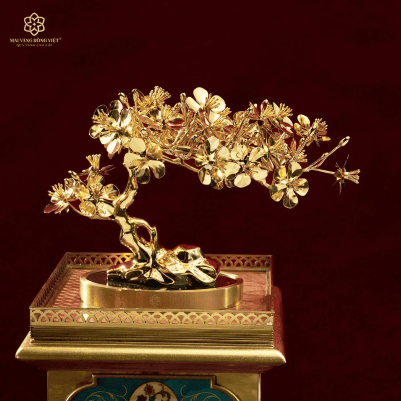 Cây Kim Mai Ngũ Phúc mạ vàng 24K