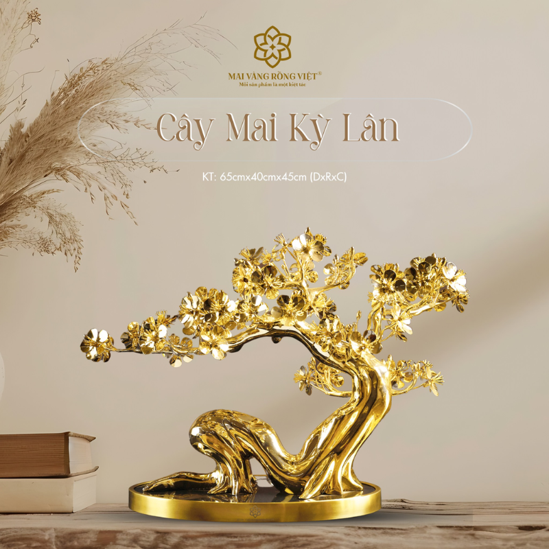 Cây mai mạ vàng 24k tặng đối tác