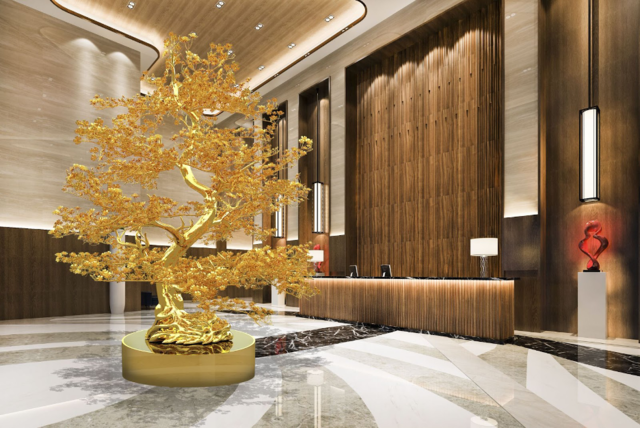 Cây mai mạ vàng - Vật phẩm phong thủy phân khúc cao cấp