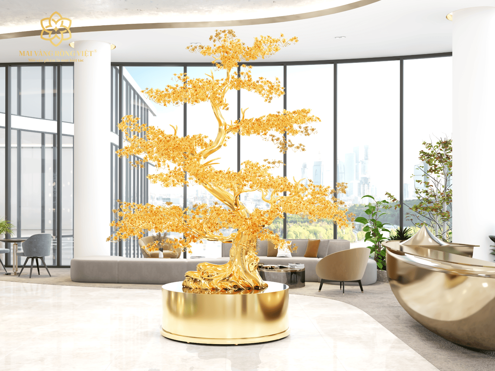 Cây Mai Vàng Rồng Việt Mạ Vàng 24K là biểu tượng cho sự giàu sang, phú quý