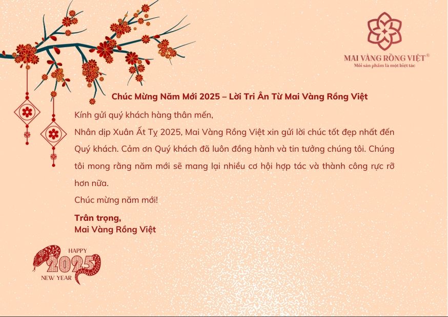 Mẫu email chúc mừng năm mới dành cho khách hàng