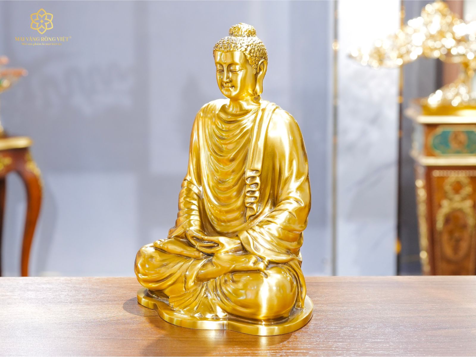 Công dụng tượng Phật Thích Ca Mâu Ni bằng đồng mạ cổ điển