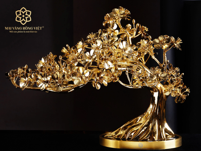 Cây mai mạ vàng là quà tết tặng người yêu gửi lời chúc năm 2025 phát tài, phát lộc