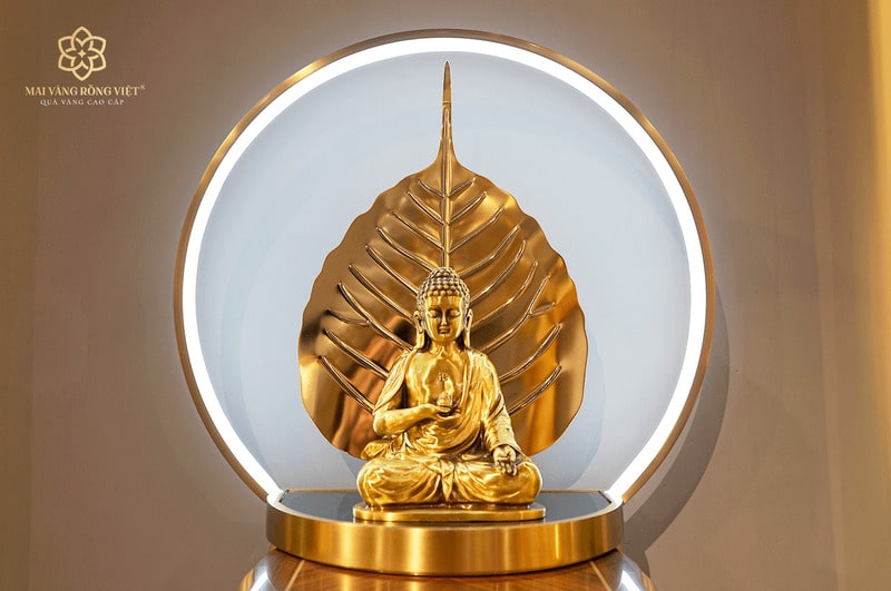 Lá Bồ Đề mạ vàng 24K mang đến phúc khí và tài lộc cho gia chủ