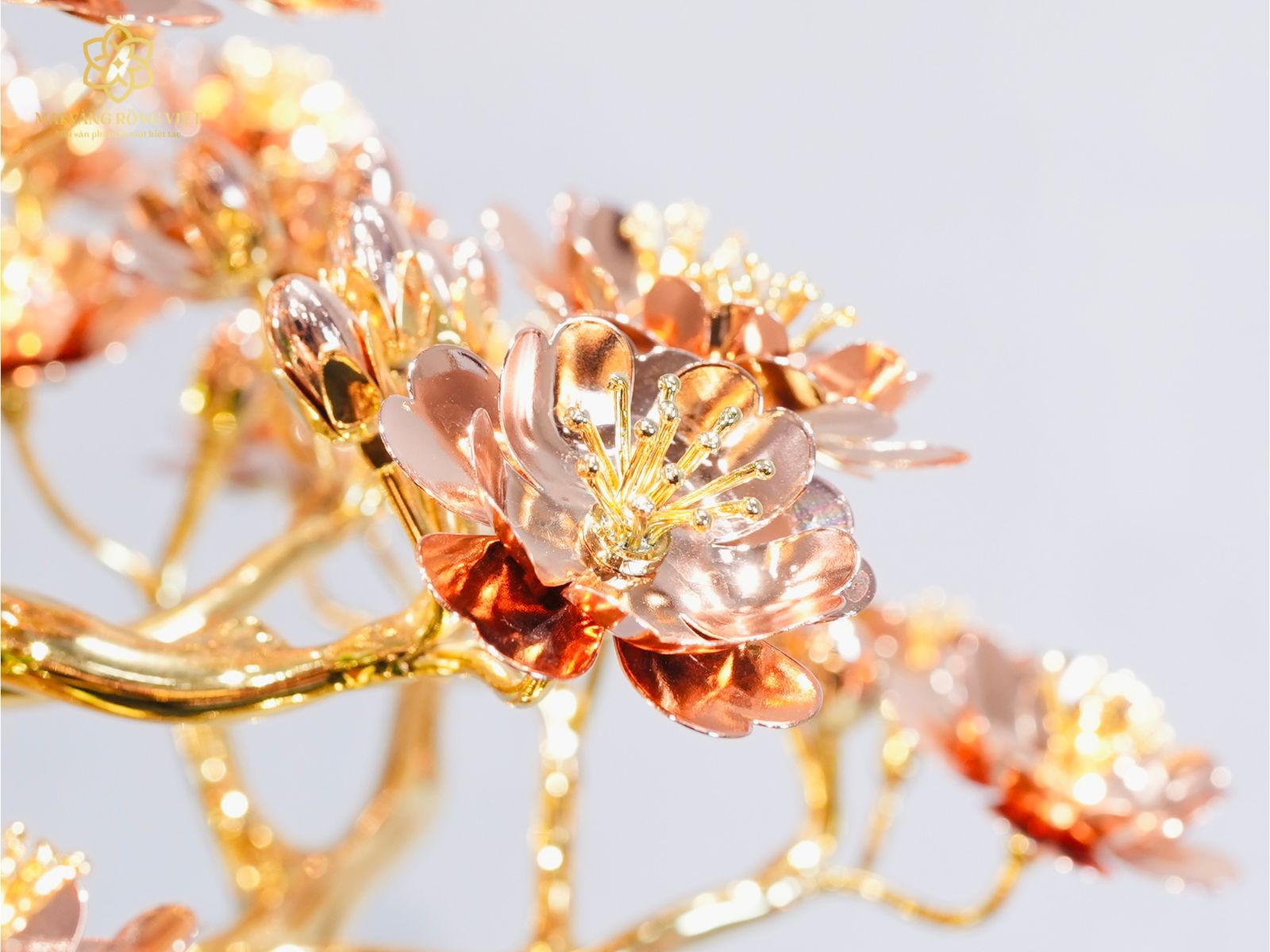 Nhụy hoa của cây Đào Bạt Phong Mạ Vàng 24K Mix Rose Gold