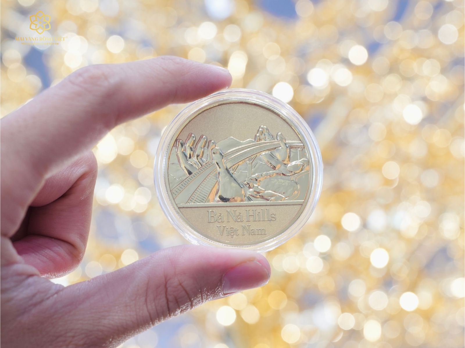 Magnet Cầu Vàng Bà Nà Hills Mạ Vàng 24K Trong Hộp