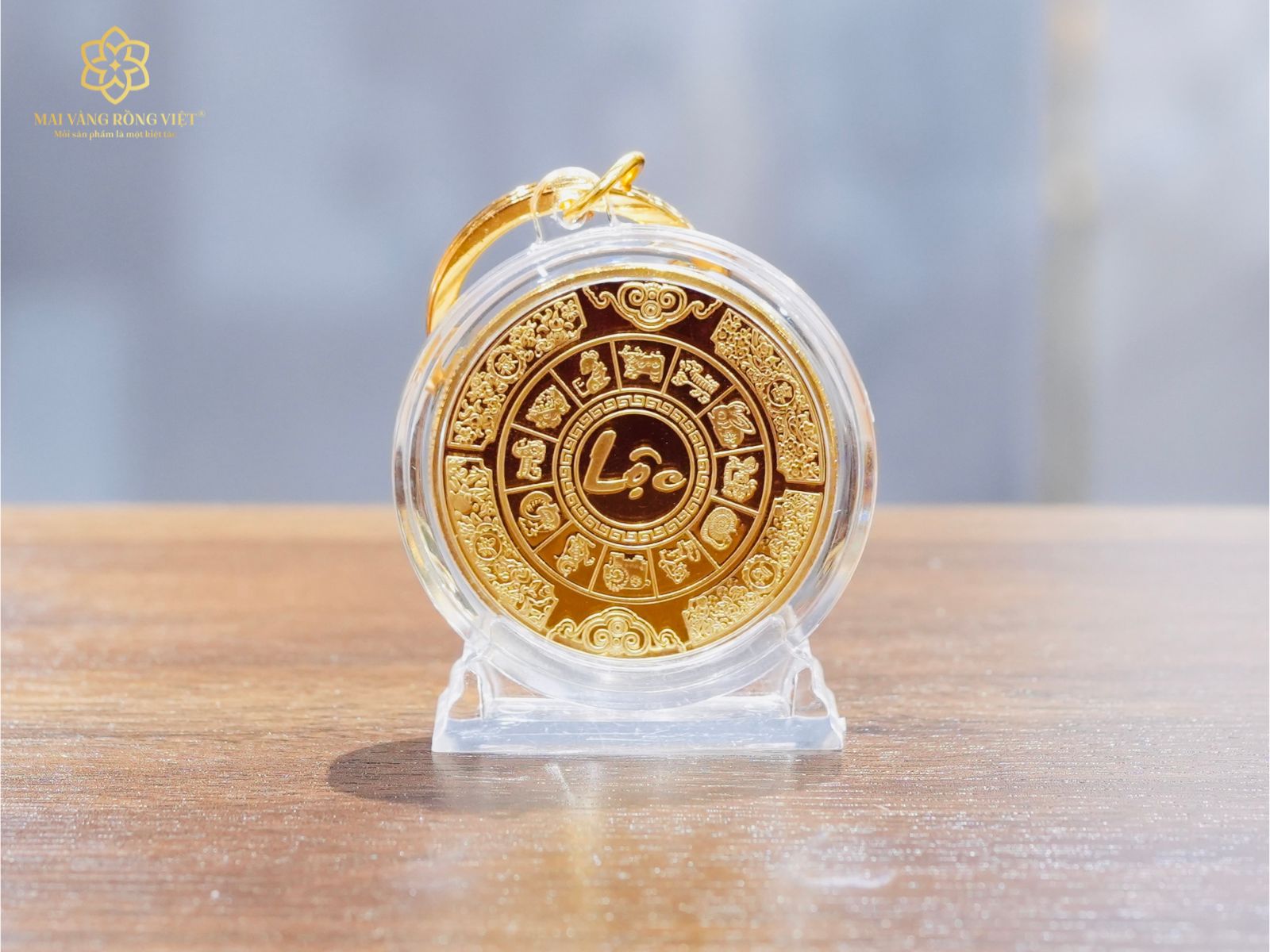 Mặt sau móc khóa Thìn