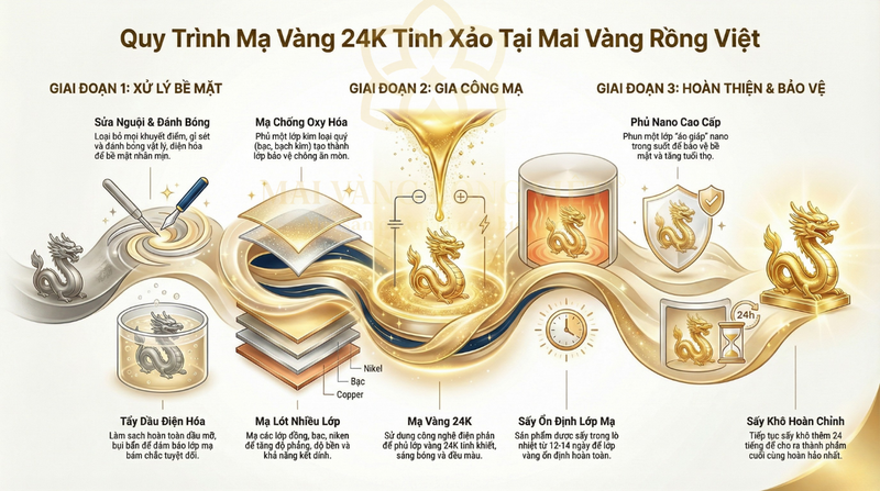 Công nghệ mạ vàng tiên tiến tại Mai Vàng Rồng Việt