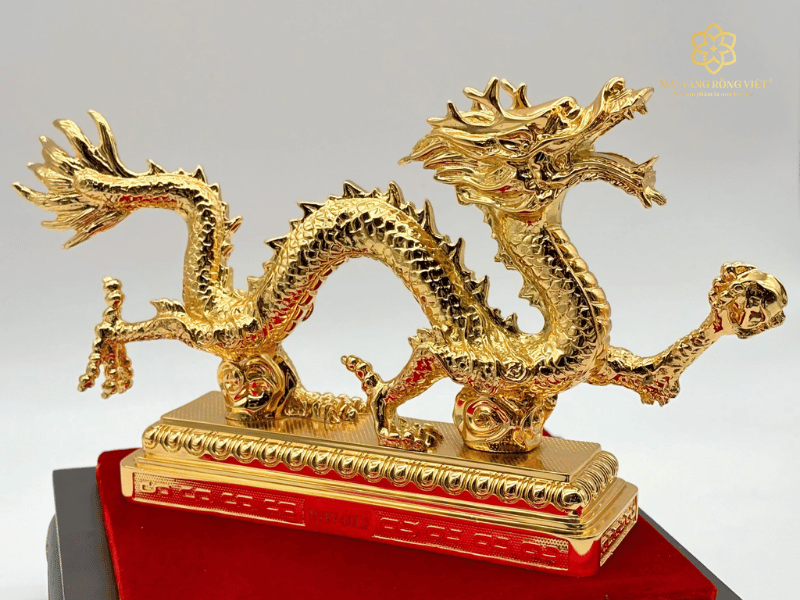 Tượng Rồng thịnh vượng mạ Gold