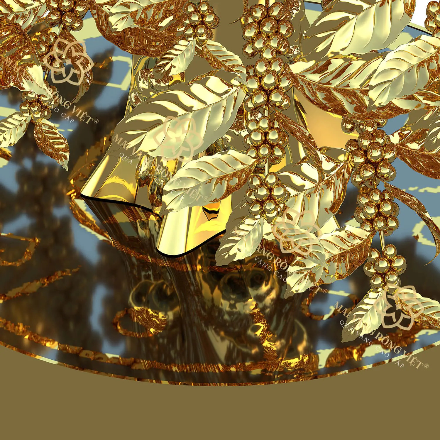 Cây cà phê mạ vàng