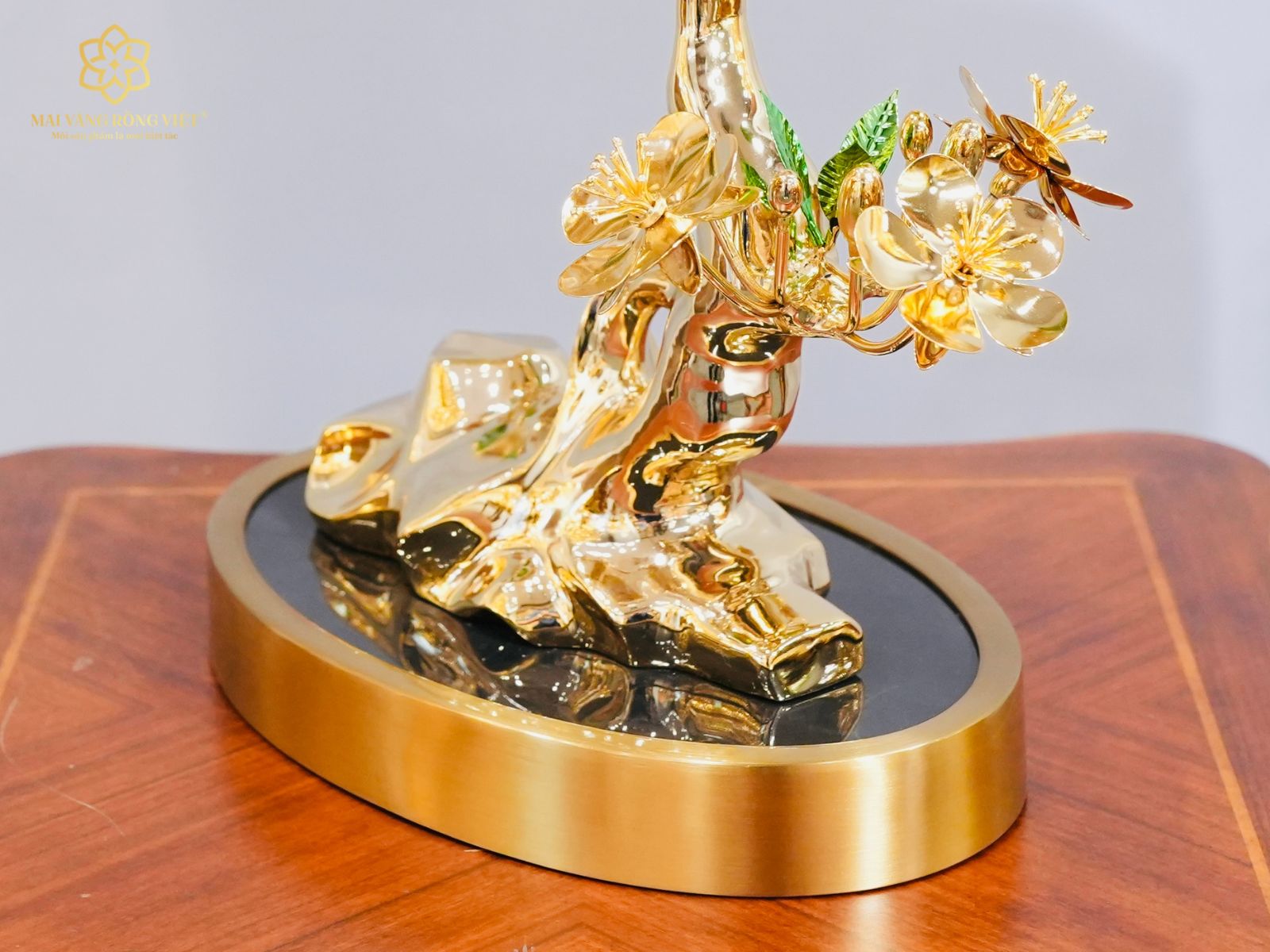 Thiết kế đế cây Kim Mai Ngũ Phúc mạ vàng 24K
