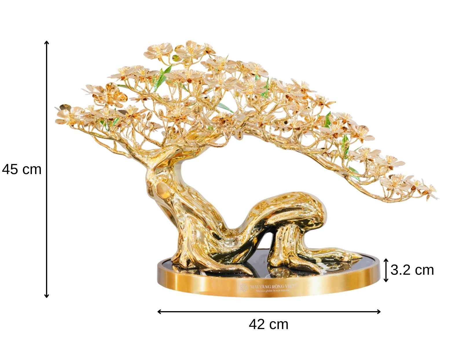 Thông số cây mai Kỳ Lân mạ vàng 24K