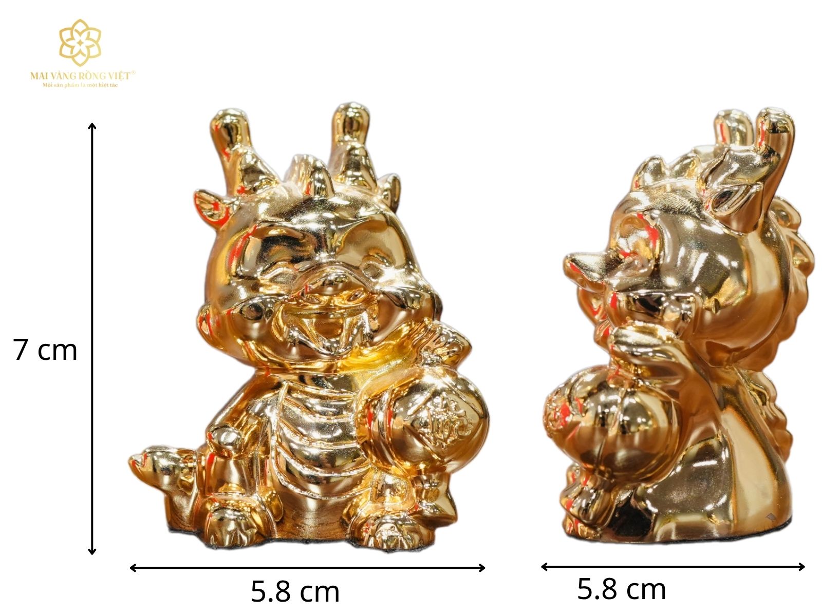 Thông số Rồng Chibi mạ gold