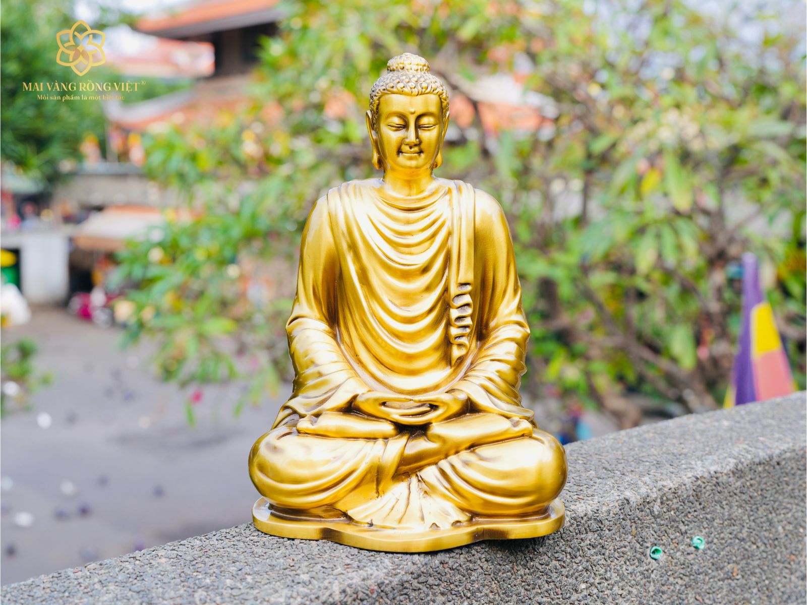 Thiết kế tượng Đức Phật Thích Ca Mâu Ni bằng đồng mạ cổ điển